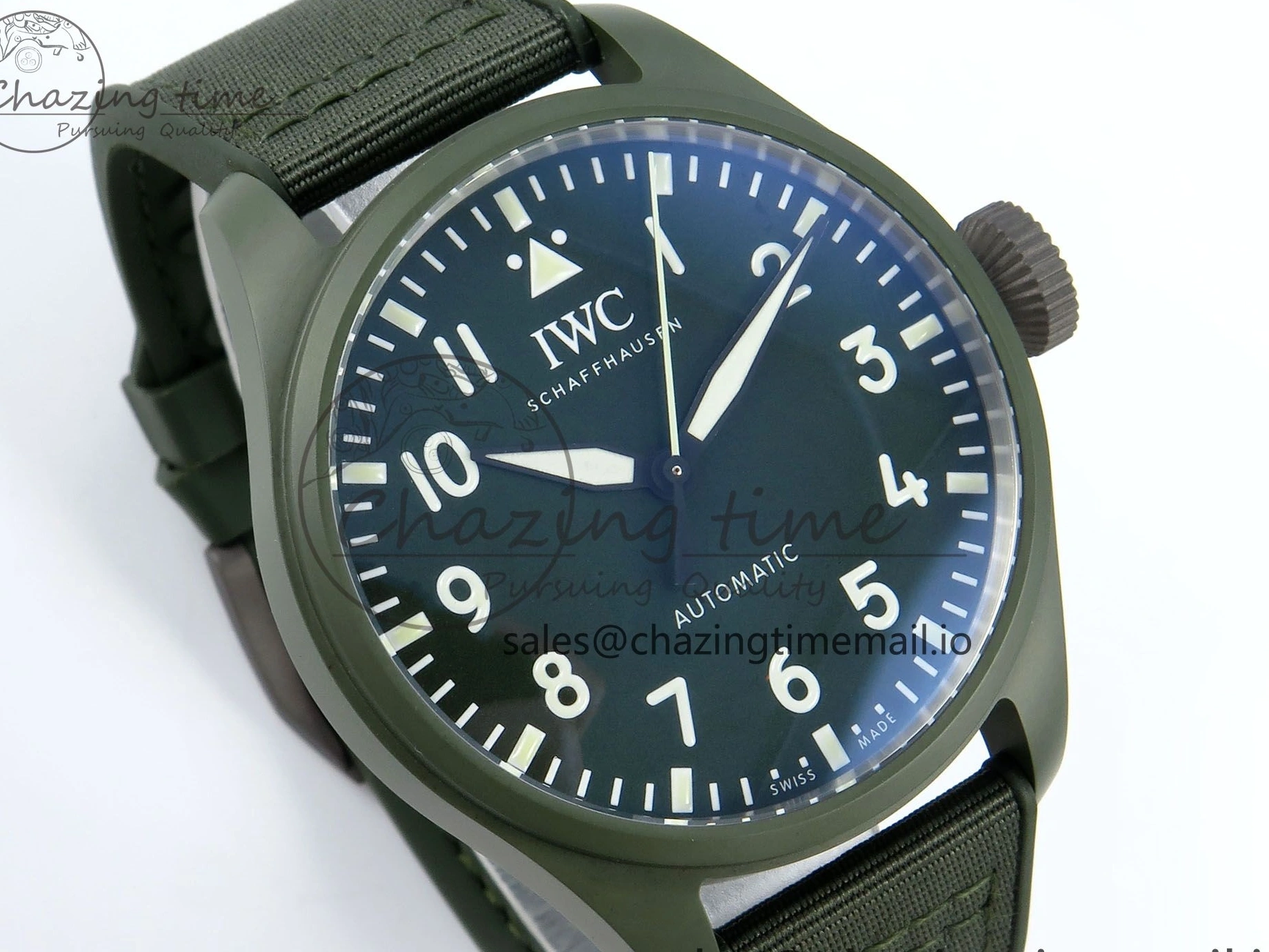 MIROTIME 0515 Big Pilot IW329802 M+F 1:1 Best Edition Green Dial on Green Nylon Strap MY Unique 7002